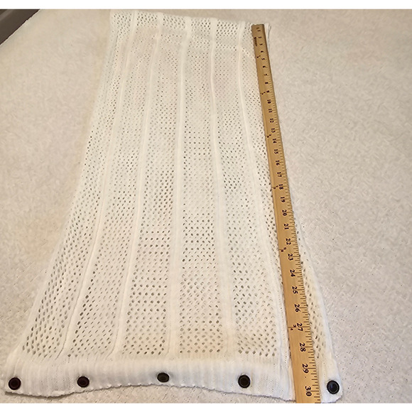 Charlotte Russe White Open Knit Button Front Convertible Shrug Wrap Sweater - Picture 3 of 6